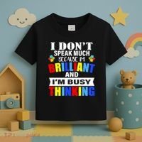 I Don't Speak Much Because I'm Brilliant Autism Toddler T-Shirt thumb 3
