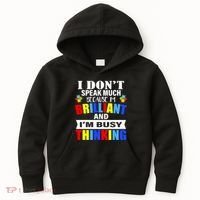I Don't Speak Much Because I'm Brilliant Autism Kids Hoodie thumb 0