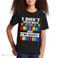 I Don't Speak Much Because I'm Brilliant Autism Kids T-Shirt thumb 2