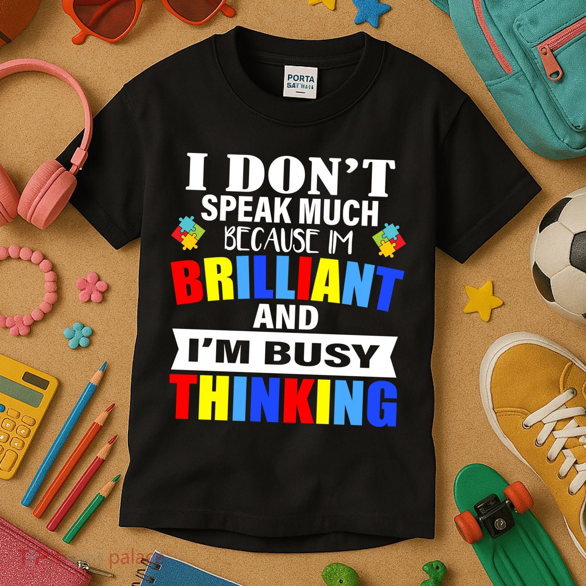 I Don't Speak Much Because I'm Brilliant Autism Kids T-Shirt