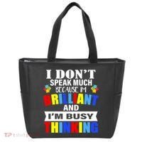 I Don't Speak Much Because I'm Brilliant Autism Tote Bag thumb 0
