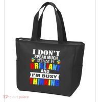 I Don't Speak Much Because I'm Brilliant Autism Tote Bag thumb 3