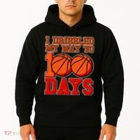 I Dribbled My Way To 100 Days Basketball Hoodie thumb 2