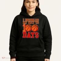I Dribbled My Way To 100 Days Basketball Hoodie thumb 5