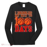 I Dribbled My Way To 100 Days Basketball Long Sleeve Shirt thumb 0