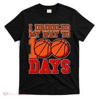 I Dribbled My Way To 100 Days Basketball T-Shirt thumb 0