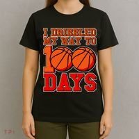 I Dribbled My Way To 100 Days Basketball T-Shirt thumb 4