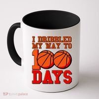 I Dribbled My Way To 100 Days Basketball Coffee Mug thumb 0
