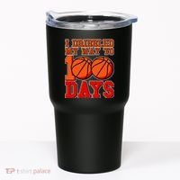 I Dribbled My Way To 100 Days Basketball Tumbler thumb 0