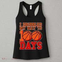 I Dribbled My Way To 100 Days Basketball Women's Tank Top thumb 3