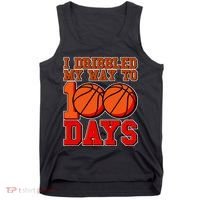 I Dribbled My Way To 100 Days Basketball Tank Top thumb 0