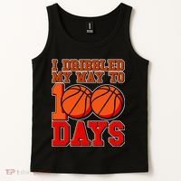 I Dribbled My Way To 100 Days Basketball Tank Top thumb 2