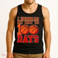 I Dribbled My Way To 100 Days Basketball Tank Top thumb 3