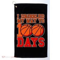 I Dribbled My Way To 100 Days Basketball Golf Towel thumb 0
