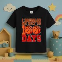 I Dribbled My Way To 100 Days Basketball Toddler T-Shirt thumb 3