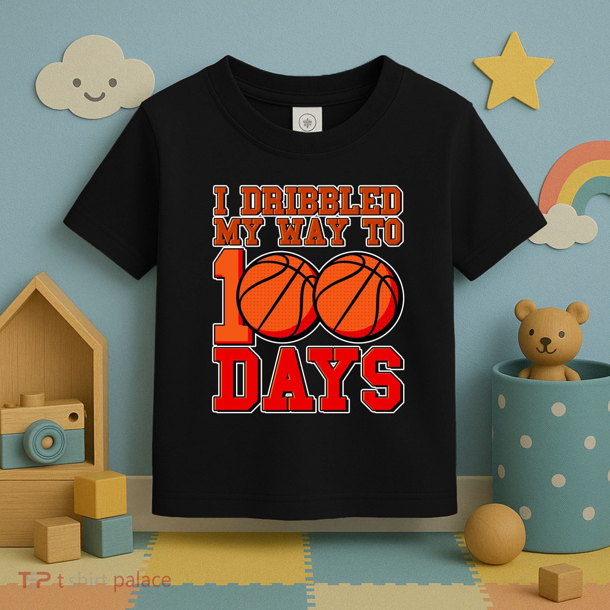 I Dribbled My Way To 100 Days Basketball Toddler T-Shirt
