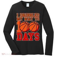I Dribbled My Way To 100 Days Basketball Women's Long Sleeve Shirt thumb 0