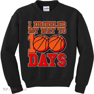 I Dribbled My Way To 100 Days Basketball Kids Sweatshirt