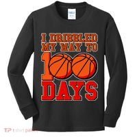 I Dribbled My Way To 100 Days Basketball Kids Long Sleeve Shirt thumb 0