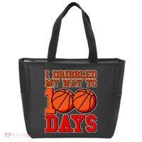I Dribbled My Way To 100 Days Basketball Tote Bag thumb 0