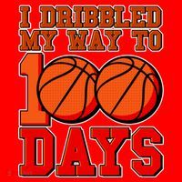 I Dribbled My Way To 100 Days Basketball Santa Hat thumb 1