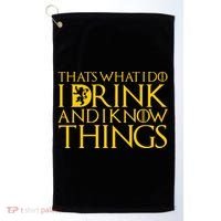 I Drink And Know Things Golf Towel thumb 0