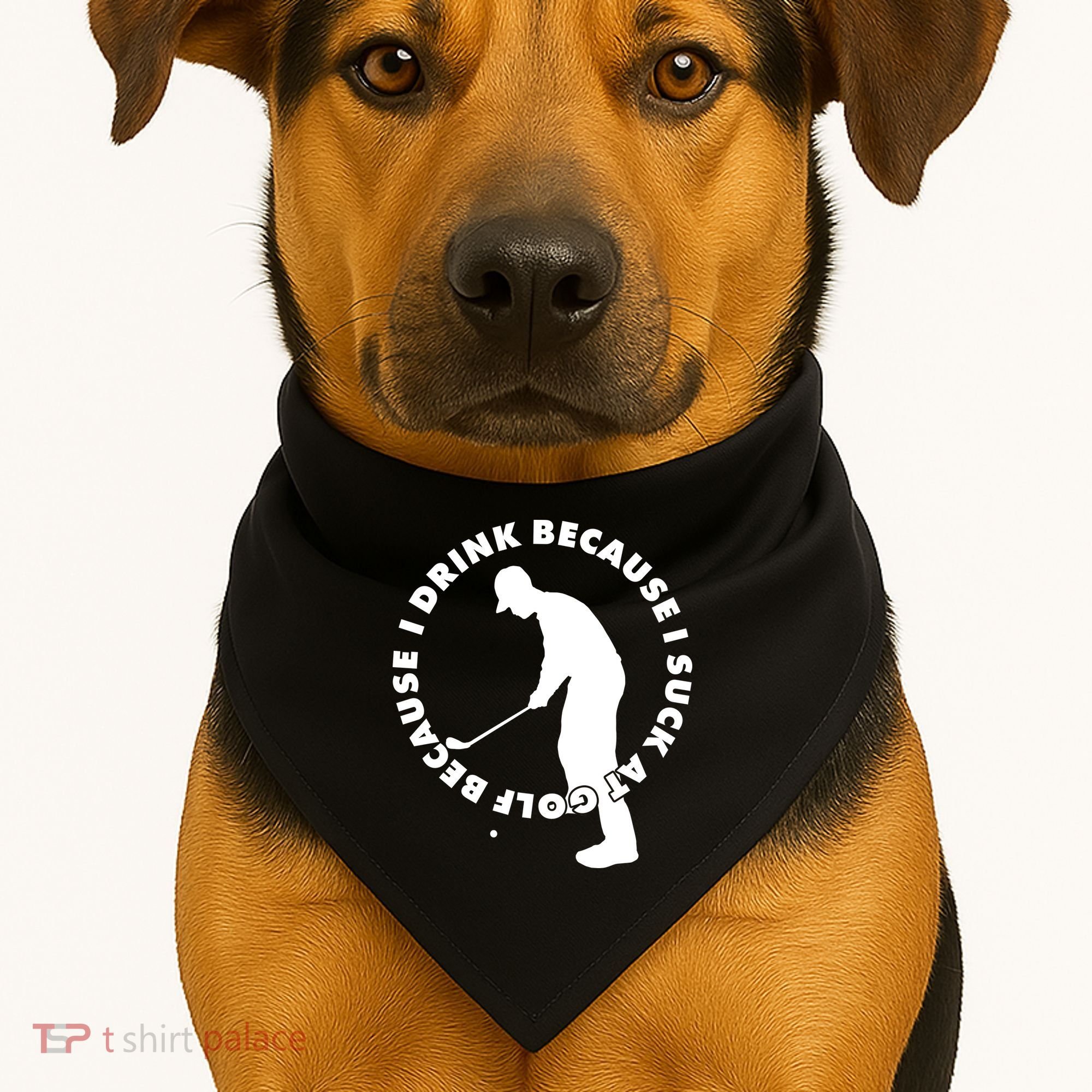 I Drink Because I Suck At Golf USA-Made Doggie Bandana