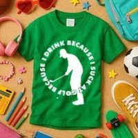 I Drink Because I Suck At Golf Kids T-Shirt thumb 3