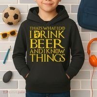 I Drink Beer And I Know Things Kids Hoodie thumb 2