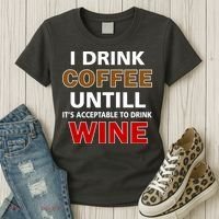 I Drink Coffee Until Wine Women's T-Shirt thumb 3