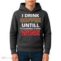 I Drink Coffee Until Wine Kids Hoodie thumb 4