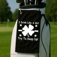 I Drink Like A Girl Try To Keep Up Golf Towel thumb 2