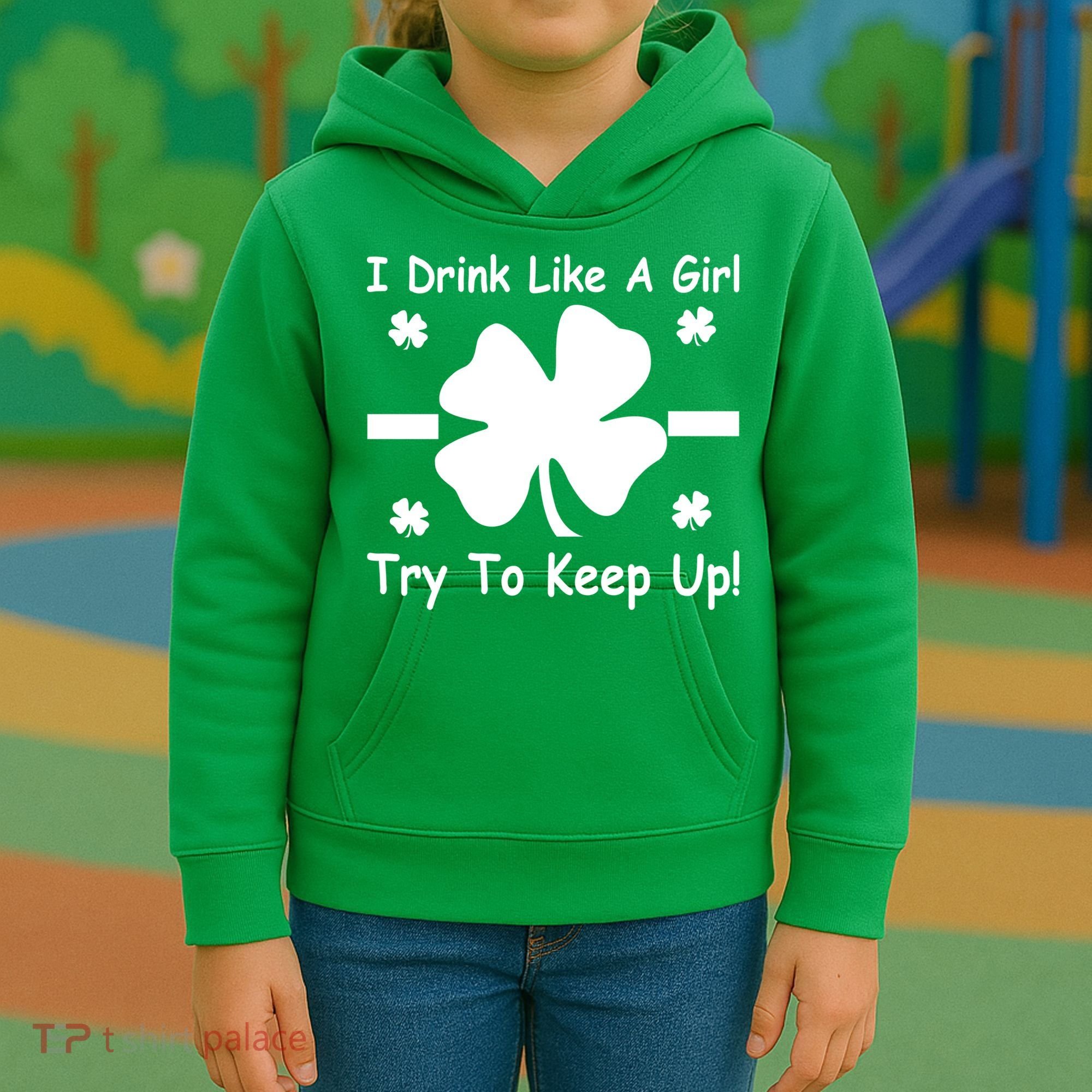I Drink Like A Girl Try To Keep Up Kids Hoodie