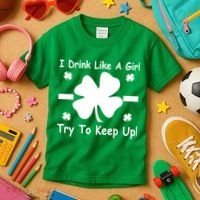 I Drink Like A Girl Try To Keep Up Kids T-Shirt thumb 3