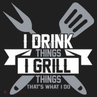 I Drink Thinks Grill Things That's What I Do Golf Towel thumb 3
