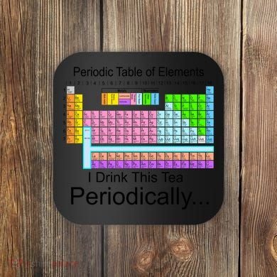 I Drink This Tea Periodically Periodic Table of Elements Coaster