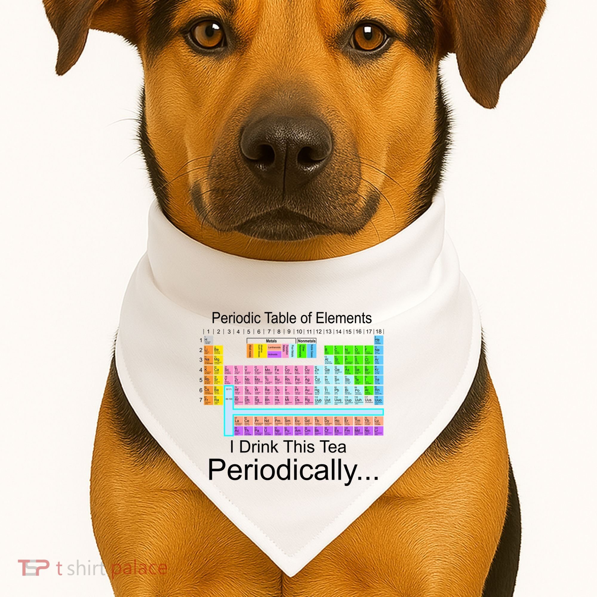 I Drink This Tea Periodically Periodic Table of Elements USA-Made Doggie Bandana