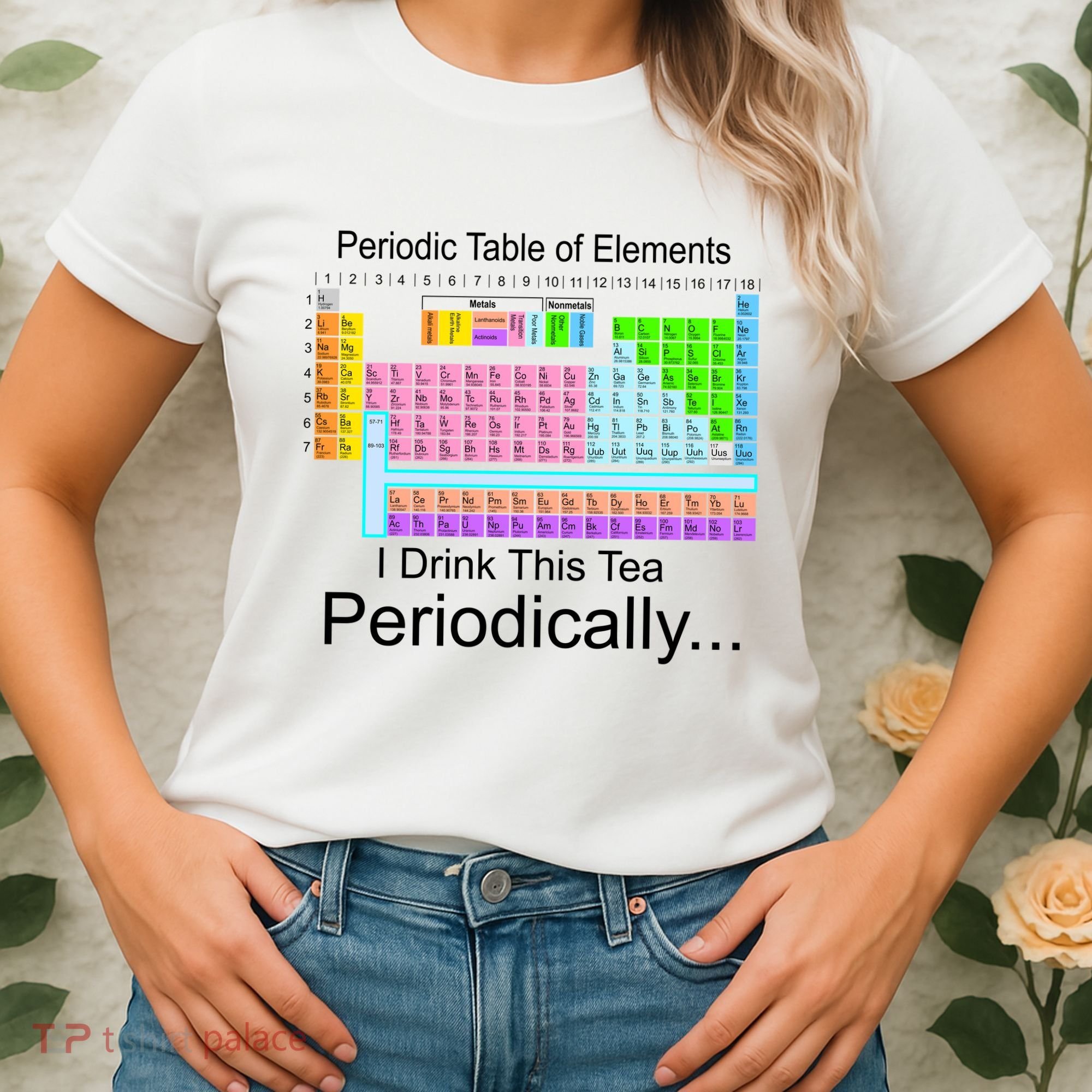 I Drink This Tea Periodically Periodic Table of Elements Women's T-Shirt
