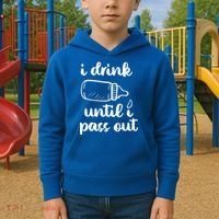 I Drink Until I Pass Out Funny Cute Kids Hoodie thumb 2