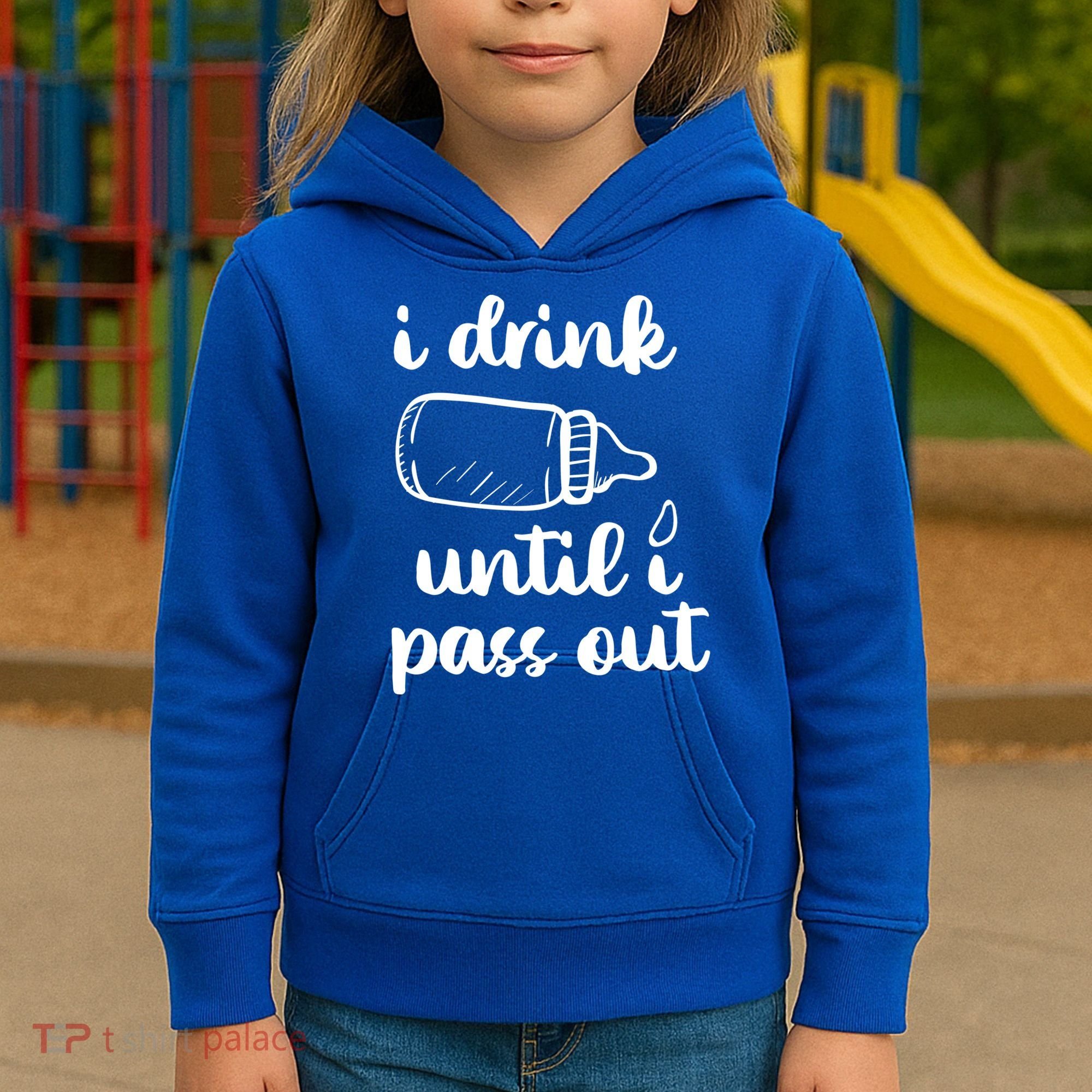 I Drink Until I Pass Out Funny Cute Kids Hoodie