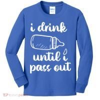 I Drink Until I Pass Out Funny Cute Kids Long Sleeve Shirt thumb 0