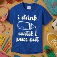 I Drink Until I Pass Out Funny Cute Kids T-Shirt thumb 3