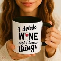 I Drink Wine And I Know Things Coffee Mug thumb 3