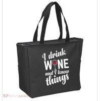 I Drink Wine And I Know Things Tote Bag thumb 2