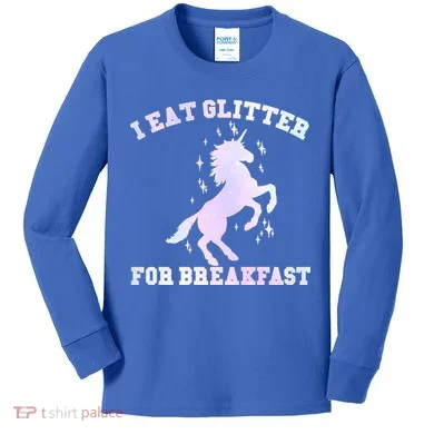 I Eat Glitter For Breakfast Kids Long Sleeve Shirt