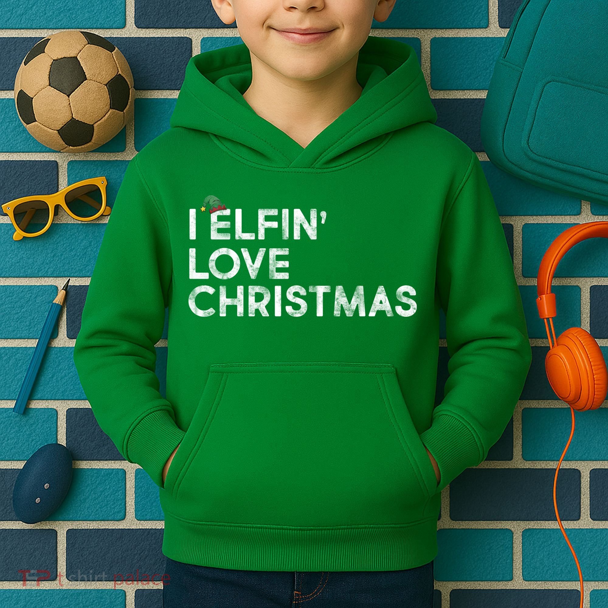 I Elfin Love Christmas Kids Hoodie
