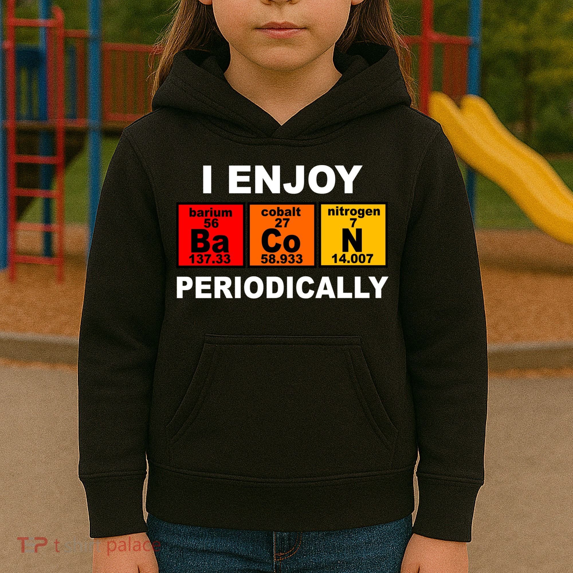 I Enjoy Bacon Periodically Kids Hoodie
