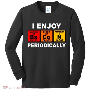 I Enjoy Bacon Periodically Kids Long Sleeve Shirt