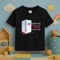 I Enjoy Long Romantic Walks To The Fridge Toddler T-Shirt thumb 3