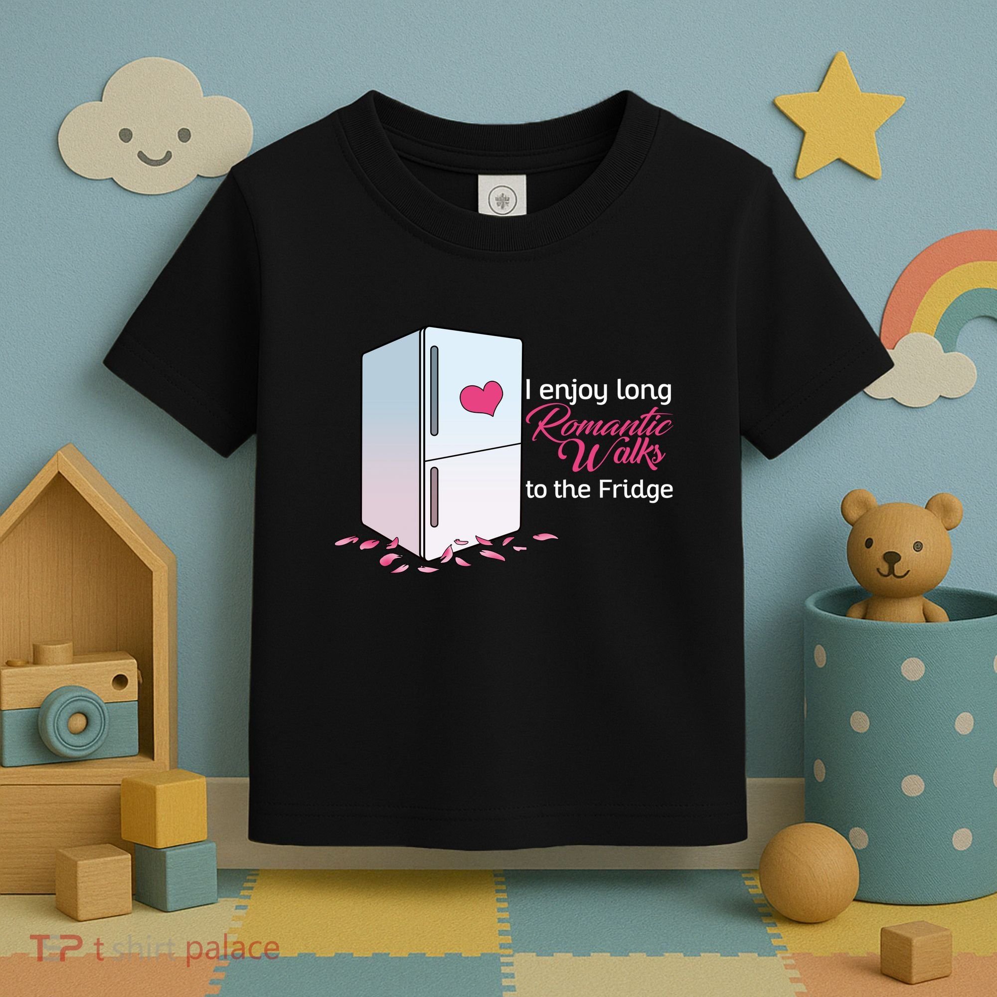 I Enjoy Long Romantic Walks To The Fridge Toddler T-Shirt